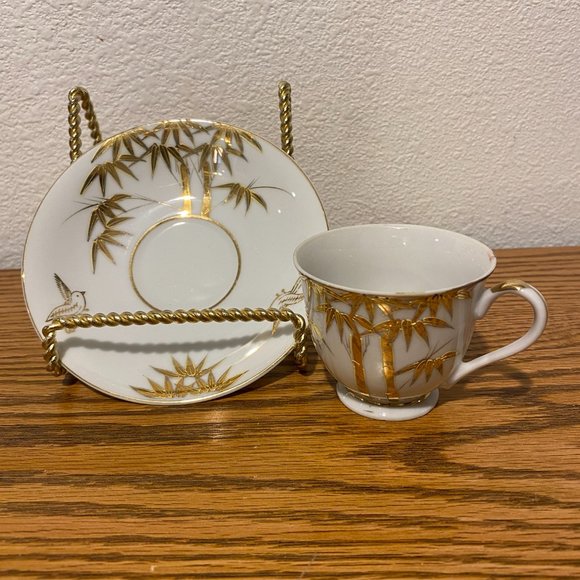 Other - Lithophane Gold Bamboo Porcelain 2 Pc. Set